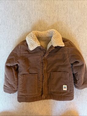 Reversible Brown Corduroy/Cream Sherpa Jacket